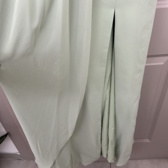 Dusty sage Azazie floor length gown - Picture 4 of 9